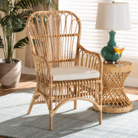 Baxton Studio Aya-Natural-CC Baxton Studio Aya Modern and Contemporary Natural Finished Rattan Armchair